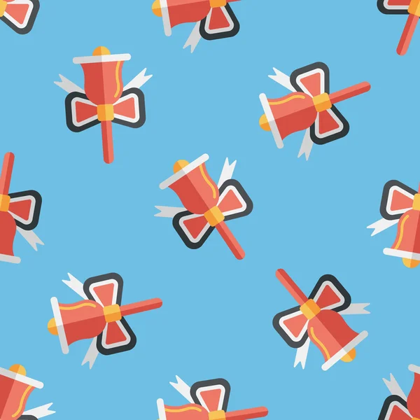 Campanas de Navidad icono plano, eps10 sin costuras patrón de fondo — Vector de stock