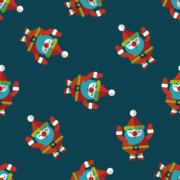 Icône plate du Père Noël, fond de motif sans couture eps10 — Image vectorielle