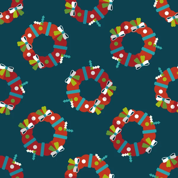 De kroon van Kerstmis Holly platte pictogram, eps10 naadloze patroon achtergrond — Stockvector