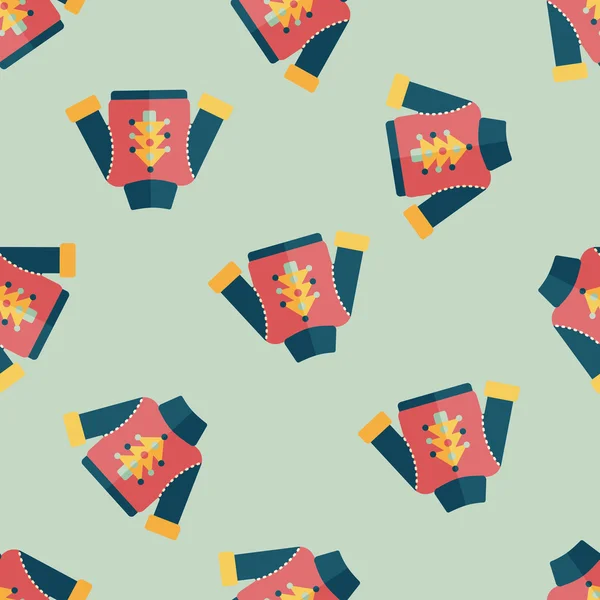 セーター フラット アイコン、eps10 のシームレスなパターン背景 — ストックベクタ