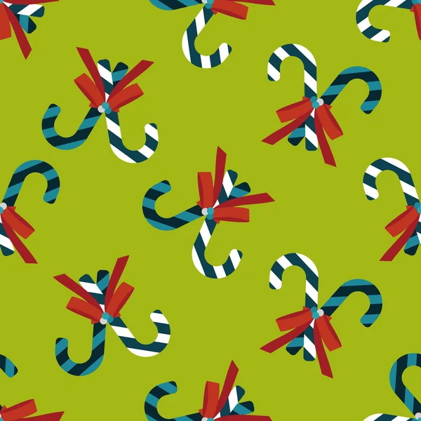 Bonbons de Noël canne icône plate, eps10 fond de modèle sans couture — Image vectorielle