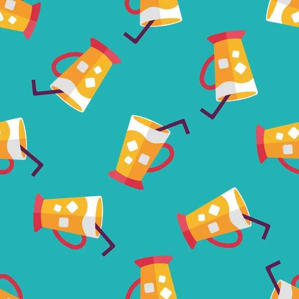 Iced drink flat icon,eps10 seamless pattern background — 图库矢量图片