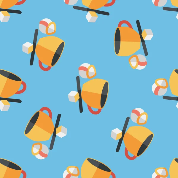 Koffie platte pictogram, eps10 naadloze patroon achtergrond — Stockvector