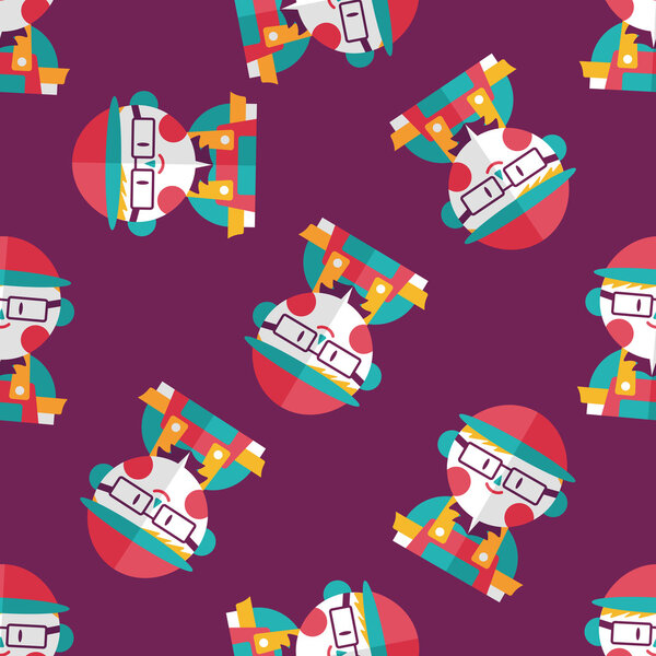 Клерк кофейни плоская икона, eps10 бесшовный фон картины
