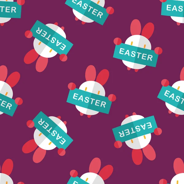Easter bunny platte pictogram, eps10 naadloze patroon achtergrond — Stockvector