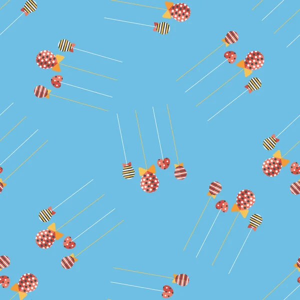 Pâques pendaison icône plate, eps10 fond de motif sans couture — Image vectorielle