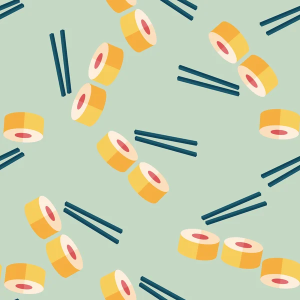 Sushi icône plate, eps10 fond de motif sans couture — Image vectorielle