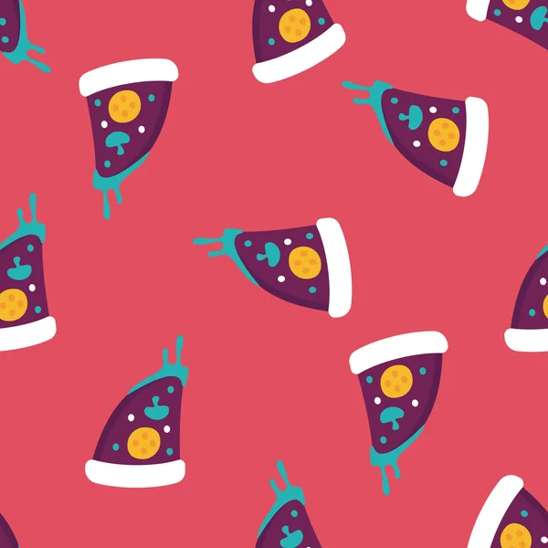 Icône plate pizza, eps10 fond de motif sans couture — Image vectorielle