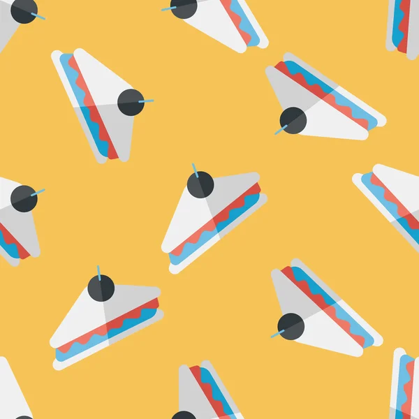 Sandwich icône plate, eps10 fond de motif sans couture — Image vectorielle