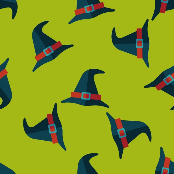 Witch hat flat icon, eps10 seamless pattern background — стоковый вектор