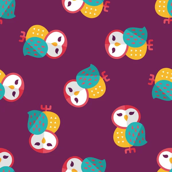 Halloween owl flat icon, eps10 sem costura fundo padrão — Vetor de Stock