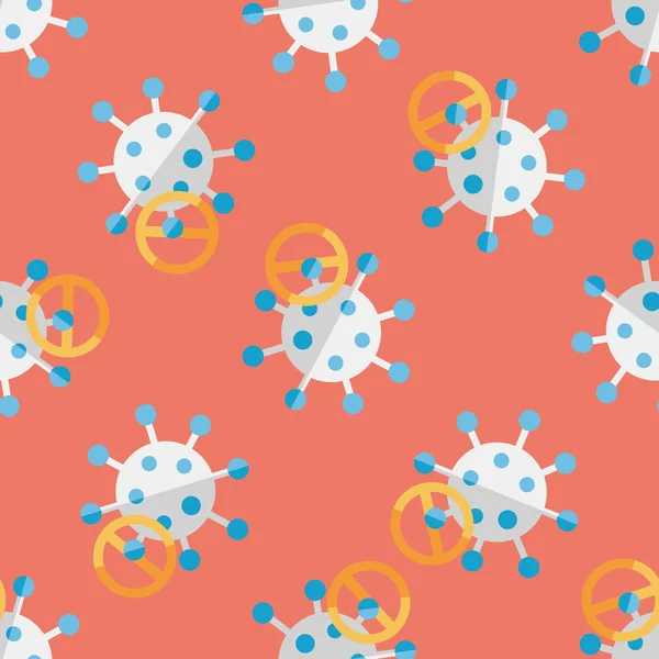 ウイルス フラット アイコンのシームレスなパターン背景 — ストックベクタ