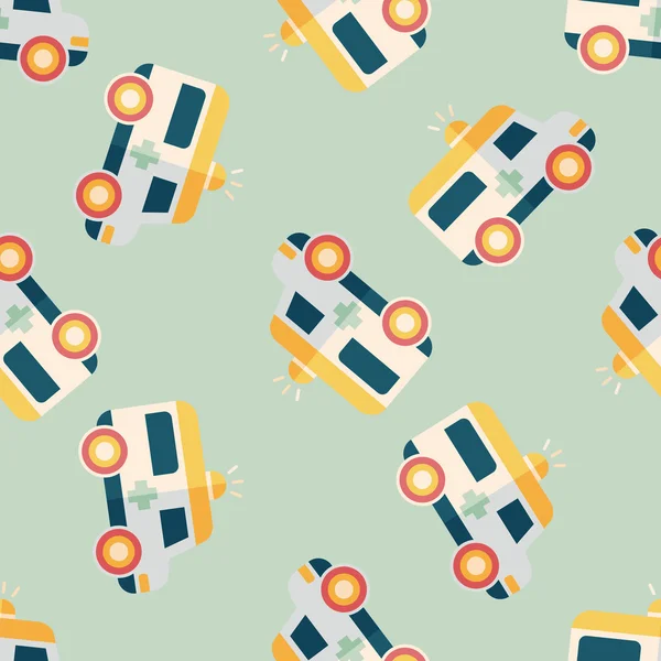 Ambulance icône plate fond de motif sans couture — Image vectorielle