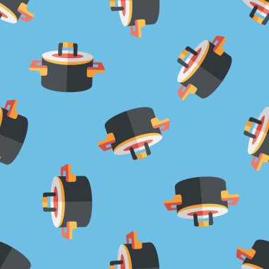 mutfak eşyaları pot düz simgesi, eps10 Dikişsiz desen arka plan