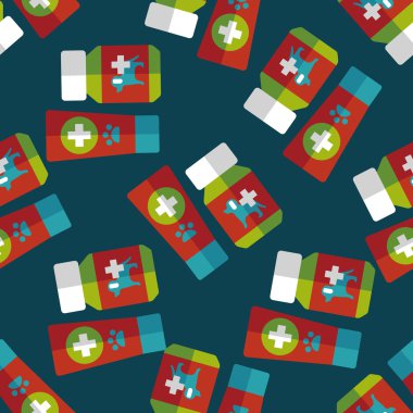 Evde beslenen hayvan uyuşturucu düz simgesi, eps10 Dikişsiz desen arka plan