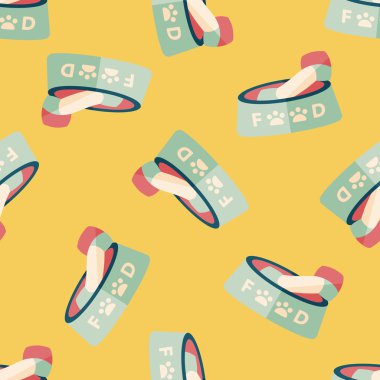 Evde beslenen hayvan köpek gıda düz simgesi, eps10 Dikişsiz desen arka plan