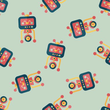 Robot kavramı düz simgesi, eps10 Dikişsiz desen arka plan