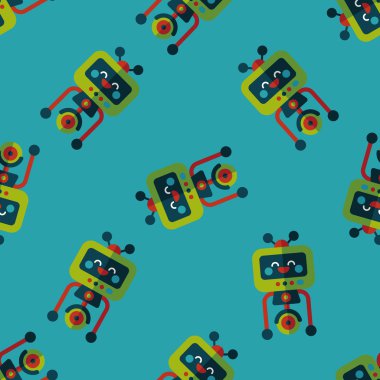 Robot kavramı düz simgesi, eps10 Dikişsiz desen arka plan