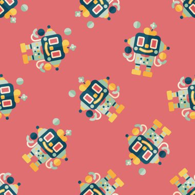 Robot kavramı düz simgesi, eps10 Dikişsiz desen arka plan