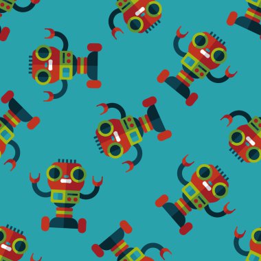 Robot kavramı düz simgesi, eps10 Dikişsiz desen arka plan