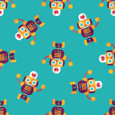 Robot kavramı düz simgesi, eps10 Dikişsiz desen arka plan