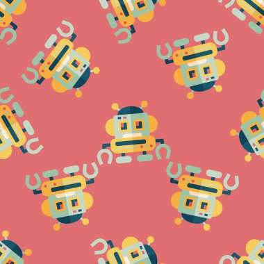 Robot kavramı düz simgesi, eps10 Dikişsiz desen arka plan