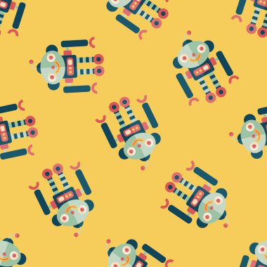 Robot kavramı düz simgesi, eps10 Dikişsiz desen arka plan