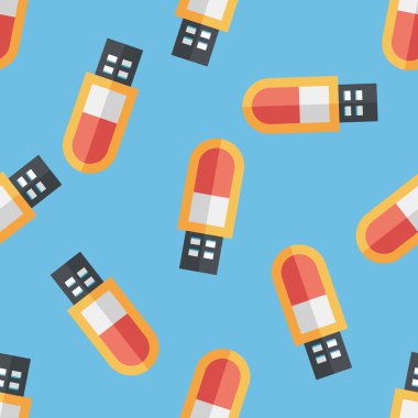 USB flash bellek düz simgesi, eps10 Dikişsiz desen arka plan