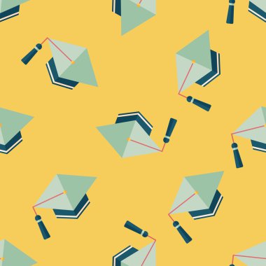 Eğitim Cap düz simgesi, eps10 Dikişsiz desen arka plan