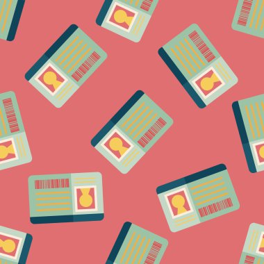 Kimlik kartı düz simgesi Dikişsiz desen arka plan