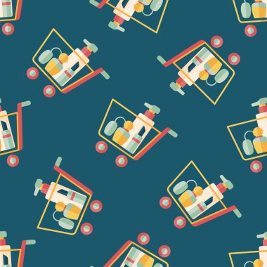 alışveriş parfüm ve Rujlar düz simgesi, eps10 Dikişsiz desen arka plan