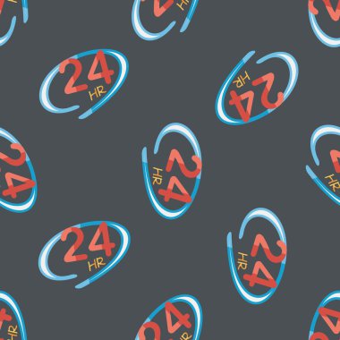 24 saat Dükkanı açık düz simgesi, eps10 Dikişsiz desen arka plan