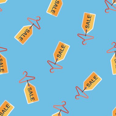 alışveriş elbise askısı düz simgesi, eps10 Dikişsiz desen arka plan