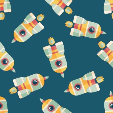 Uzay roketi düz simgesi, eps10 Dikişsiz desen arka plan