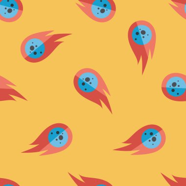 Uzay göktaşı düz simgesi, eps10 Dikişsiz desen arka plan