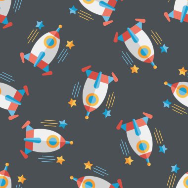 Uzay roketi düz simgesi, eps10 Dikişsiz desen arka plan