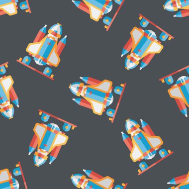 Uzay roketi düz simgesi, eps10 Dikişsiz desen arka plan