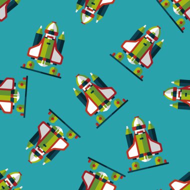 Uzay roketi düz simgesi, eps10 Dikişsiz desen arka plan