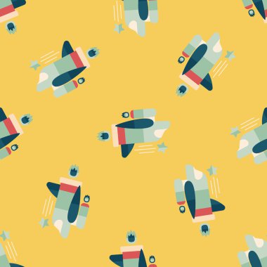 Uzay gemisi düz simgesi, eps10 Dikişsiz desen arka plan