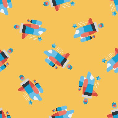 Uzay gemisi düz simgesi, eps10 Dikişsiz desen arka plan