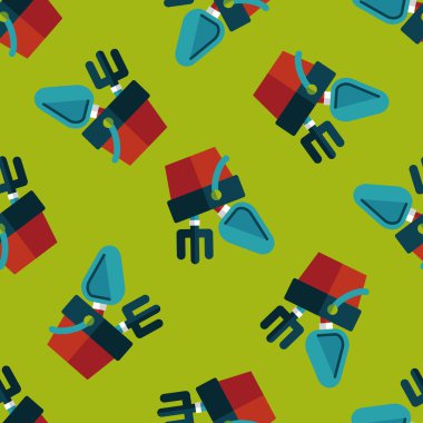 Kürek ve kova oyuncaklar düz simgesi, eps10 Dikişsiz desen arka plan