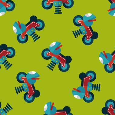 Bahçesi oyuncak motor düz simgesi Dikişsiz desen arka plan