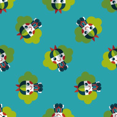 kız bebek oyuncak düz simgesini eps 10 Dikişsiz desen arka plan