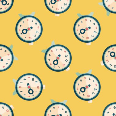 çalar saat düz simgesi, eps10 Dikişsiz desen arka plan