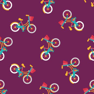 Ulaşım Bisiklet düz simgesi, eps10 Dikişsiz desen arka plan