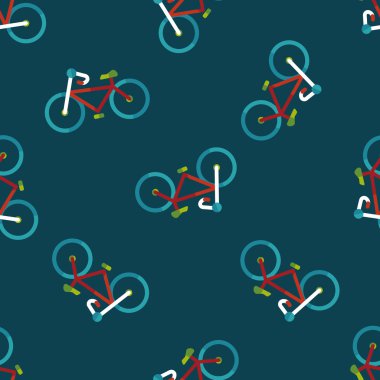 Ulaşım Bisiklet düz simgesi, eps10 Dikişsiz desen arka plan