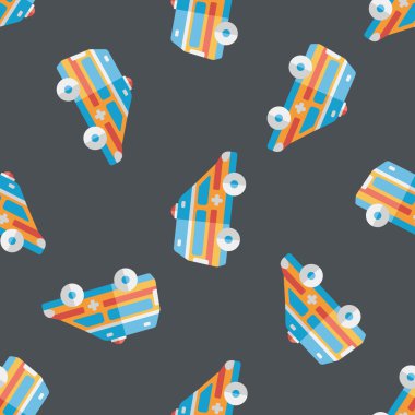 Ulaşım ambulans düz simgesi, eps10 Dikişsiz desen arka plan