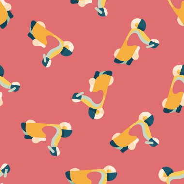 Ulaşım scooter düz simgesi, eps10 Dikişsiz desen arka plan