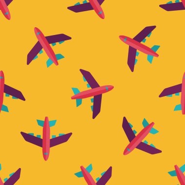 Ulaşım uçak düz simgesi, eps10 Dikişsiz desen arka plan