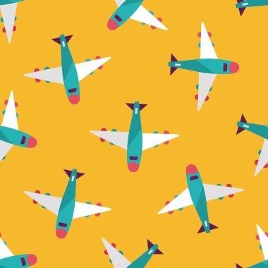 uçak düz simgesi Dikişsiz desen arka plan